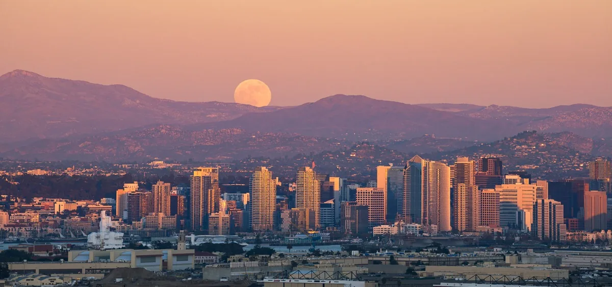 Moonrise Over San Diego