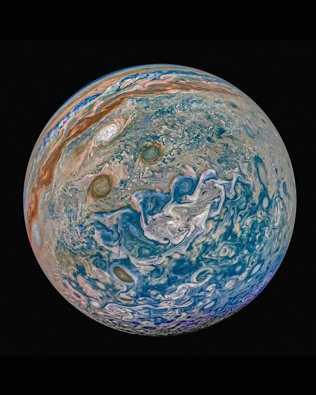 Jupiter — Juno South Pole View